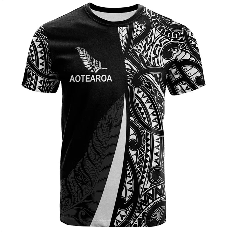 3D Zelanda Maori Palla da rugby Stampa T Shirt Sport Fitness T-shirt ad
