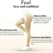 Leggings 3D Anticellulite da Donna a Vita Alta Modellanti per Glutei e Pancia - immagine 6