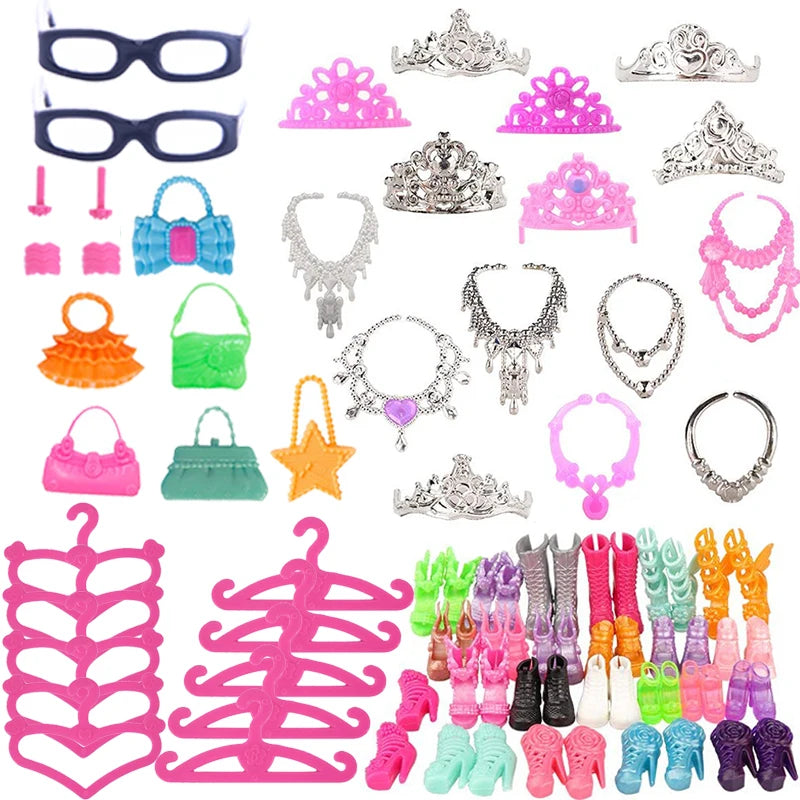 Set 45 Accessori per Bambole 30CM Vestiti, scarpe e accessori fashion per bambole da 30 cm