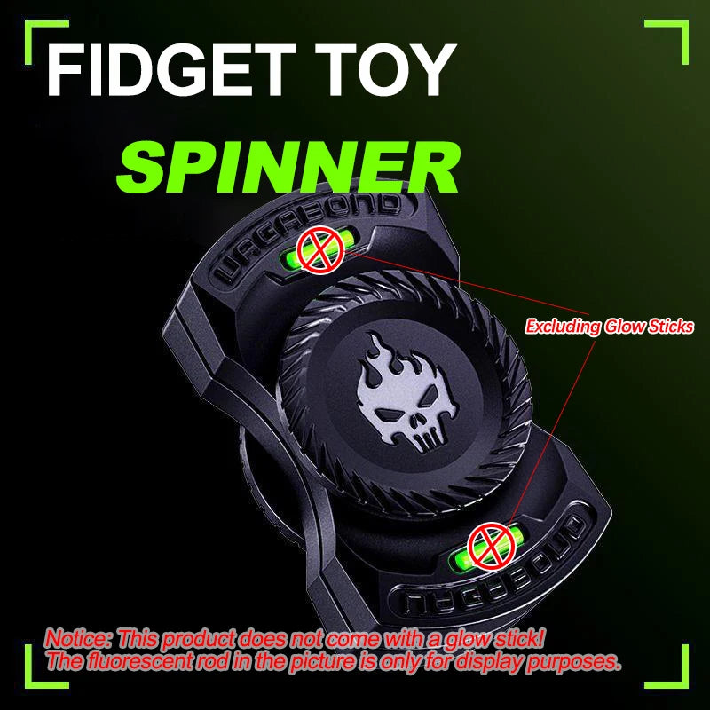 Divertimento 3-in-1 Gioco EDC Fidget Toys Personalizzato Scheletro Fantasma Fidget Spinner Lega Fidget Slider Giocattolo di Rilascio di Stress Suono Moneta Giocattolo