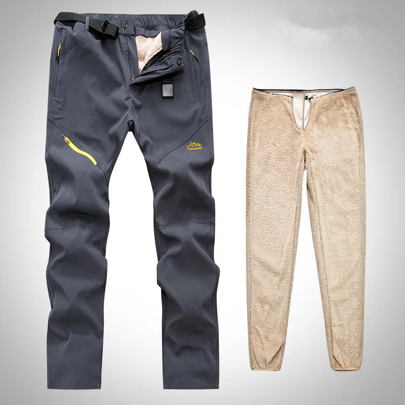 Pantaloni invernali spessi e caldi da esterno lunghi tattici impermeabili uomo - immagine 9