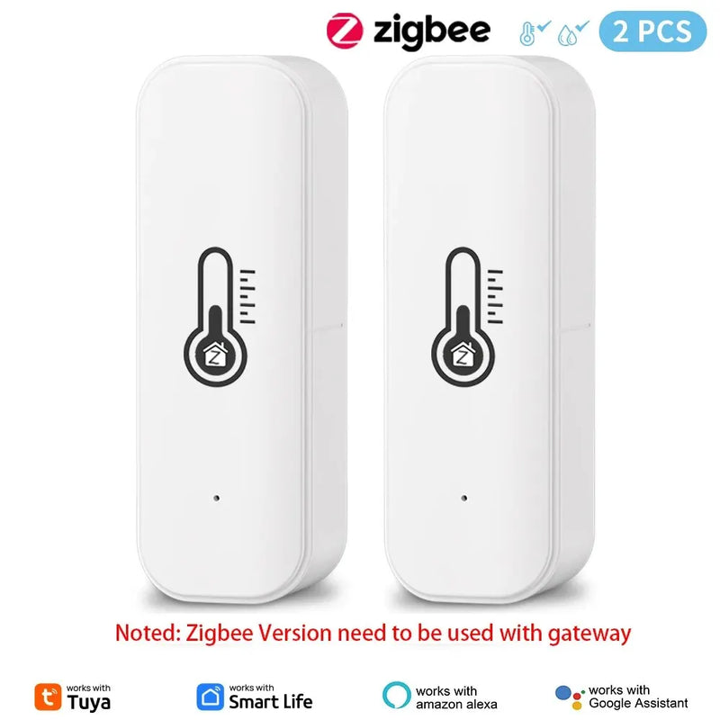 Tuya Zigbee o WiFi Sensore di umidità della temperatura Termometro connesso per la casa compatibile con Smart Life Alexa Google Assistant
