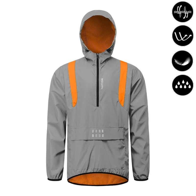 WOSAWE Giacca da ciclismo riflettente Autunno inverno a vento bicicletta moto morbida - immagine 11