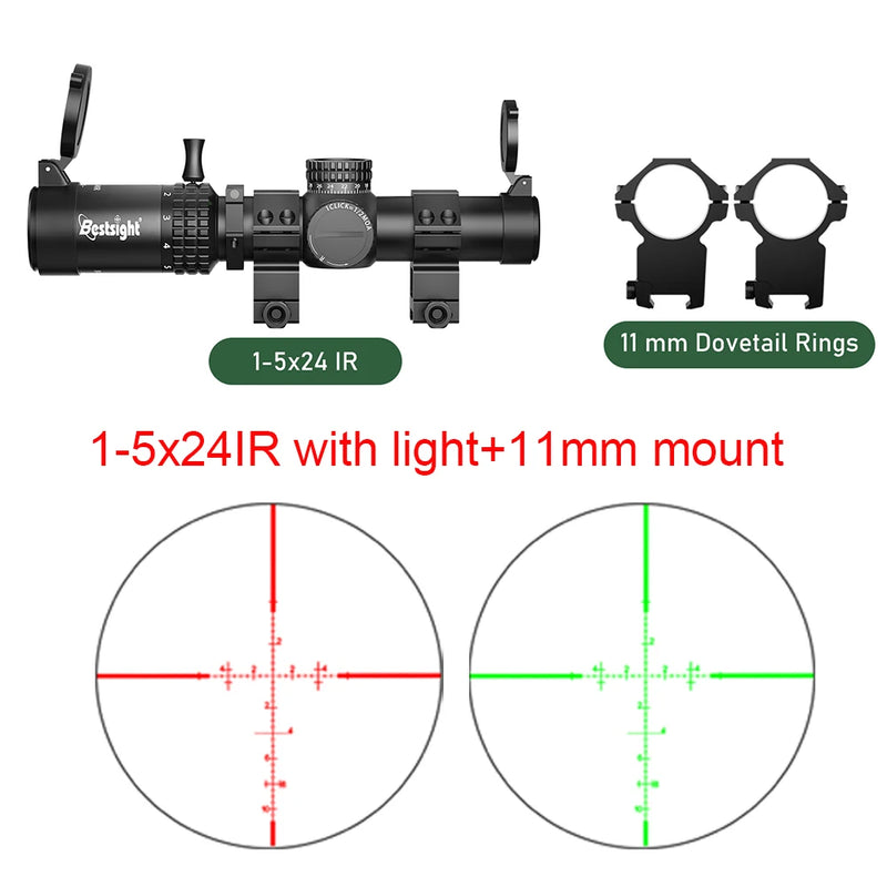 Cannocchiale da Caccia 1-5x24 SFP LPVO, Ottica Tattica con Reticolo Numerato - immagine 9