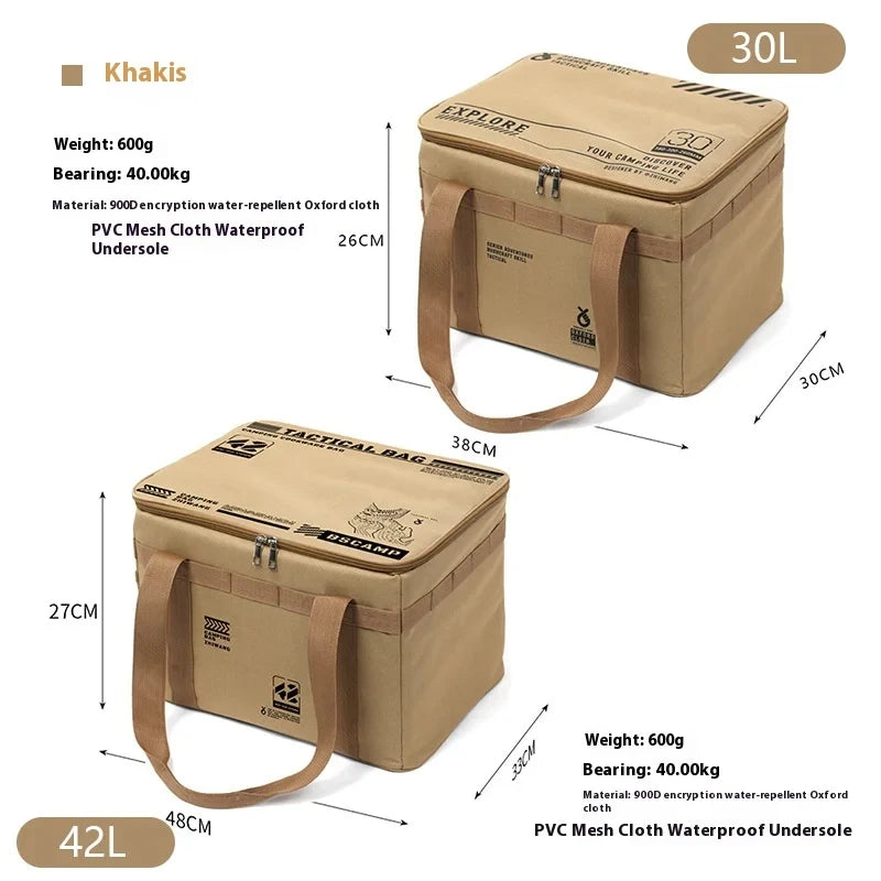 Borsa Tattica Campeggio 30-42L – Organizer Outdoor Impermeabile con Scomparti Modulari per Picnic e Attrezzatura - Campeda