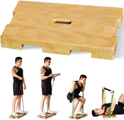 Tavola fitness in legno allenamento con fascia di resistenza