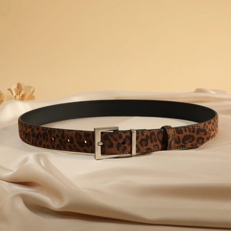 Cintura di Lusso in Pelle Vacchetta per Donne - Leopard print E - immagine 11