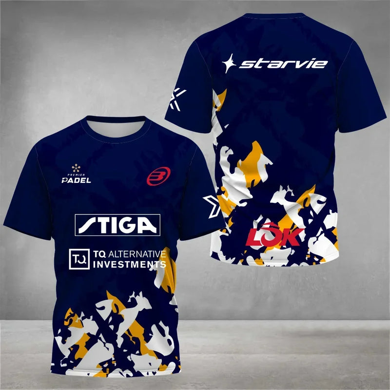 T-shirt da tennis ad asciugatura rapida uomo moda allentate estive padel corsa per - immagine 6