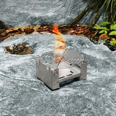 Fornello ad Alcol Pieghevole da Campeggio – Mini Stove Portatile per Outdoor, Trekking & BBQ