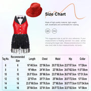 Costume da ballo jazz per bambina senza maniche con nappe e paillettes - immagine 3