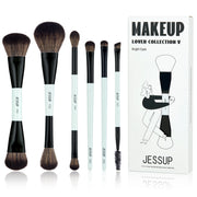 Jessup Set di pennelli per trucco bifacciali Fondotinta Contorno Blush Miscelazione - immagine 10