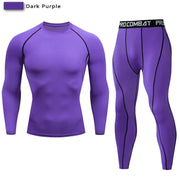 2 pezzi tuta sportiva a compressione da uomo allenamento elastico set yoga jogging - immagine 19