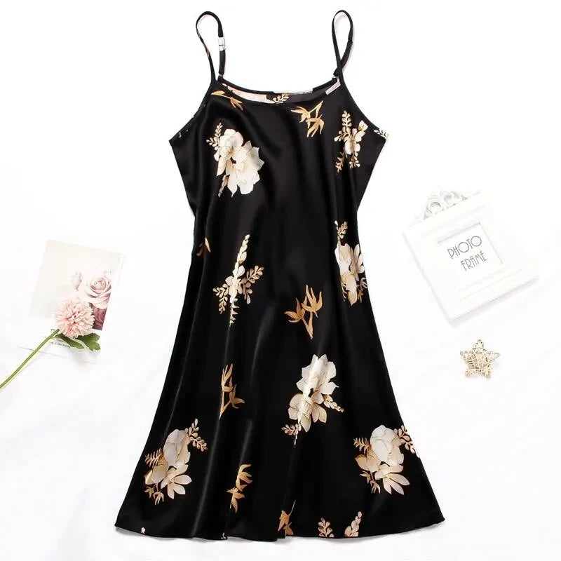 Indumenti da notte donna vestiti per la casa Sexy camicia con stampa floreale - immagine 3