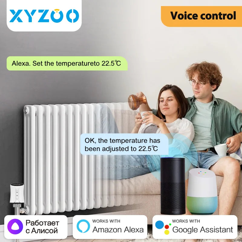 Smart Tuya WiFi/Zigbee TRV testa termostatica attuatore valvola radiatore Home Remote Temperature Controller Alexa Google Home Alice