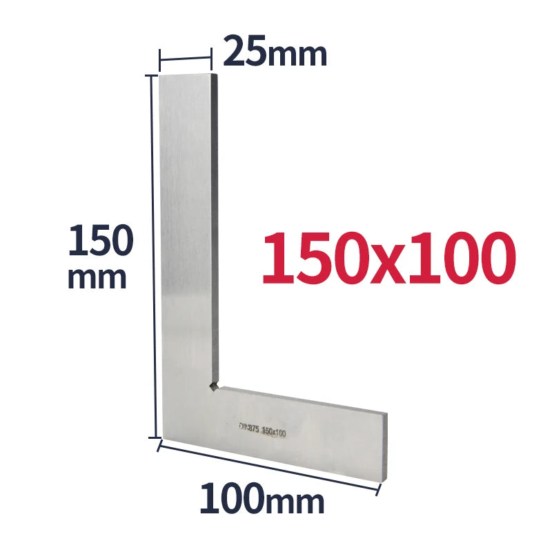 Righello quadrato con bordo piatto da 90 gradi Strumento di misurazione dell'angolo in metallo quadrato per carpenteria Strumenti per la lavorazione del legno quadrati multi carpenteria Prova quadrata