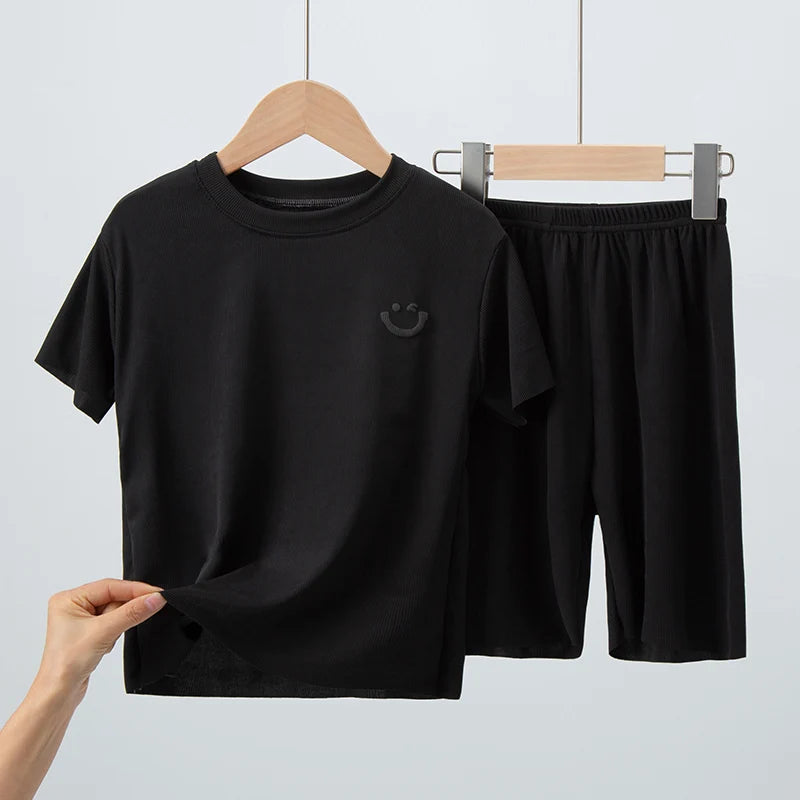 Pantaloncini a maniche corte sottili estivi per bambini da 2/4 pezzi Abito in - immagine 8