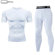 2 pezzi tuta sportiva a compressione da uomo allenamento elastico set yoga jogging - immagine 11