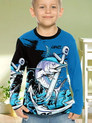 Magliette grafiche da pesca Abbigliamento per bambini Autunno Manica lunga Top - immagine 5