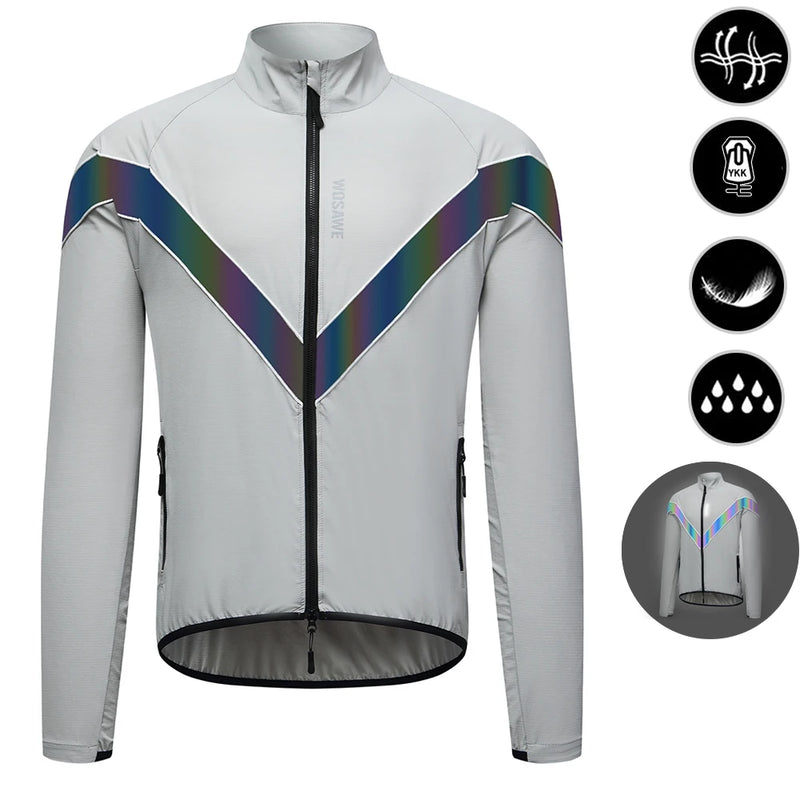 WOSAWE Giacca da ciclismo riflettente Autunno inverno a vento bicicletta moto morbida - immagine 16
