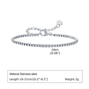 Bracciale a catena da donna color argento bracciali impilabili in acciaio inossidabile - immagine 9