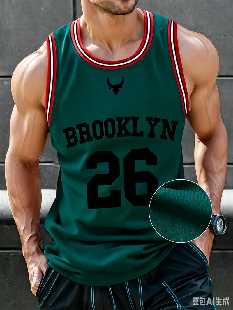 Canotta da basket Brooklyn n.26 con scollo a O tessuto ad asciugatura rapida - BSSS-2583 XXS(US 32) - immagine 37