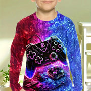 Abbigliamento per bambini Ragazzi Tshirt Manica lunga Cool Gamepad Modello Stampa - immagine 5
