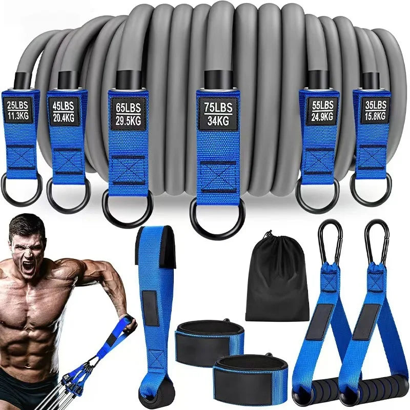 Fascia di resistenza con maniglia: Utilizzata per allenamento muscolare - immagine 11