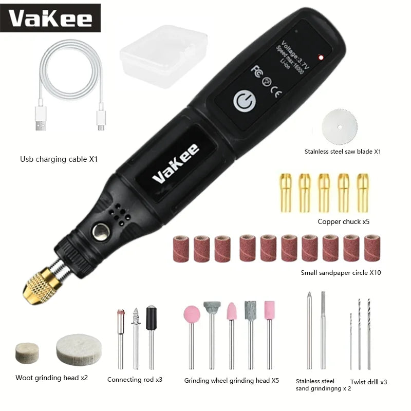 Mini trapano elettrico USB ricaricabile penna per incisione senza fili strumenti Dremel utensile rotante trapano a mano senza fili mini lucidatore per mano