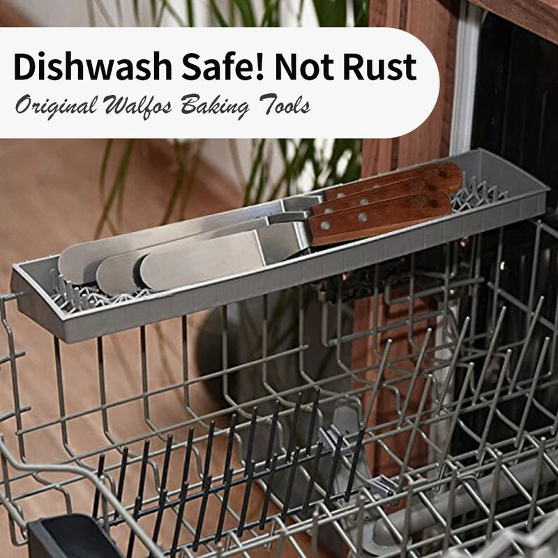 Spatola liscia in acciaio inossidabile con manico in legno per glassa al burro e glassa da cucina Utensili fai da te per torte 4/6/8/10