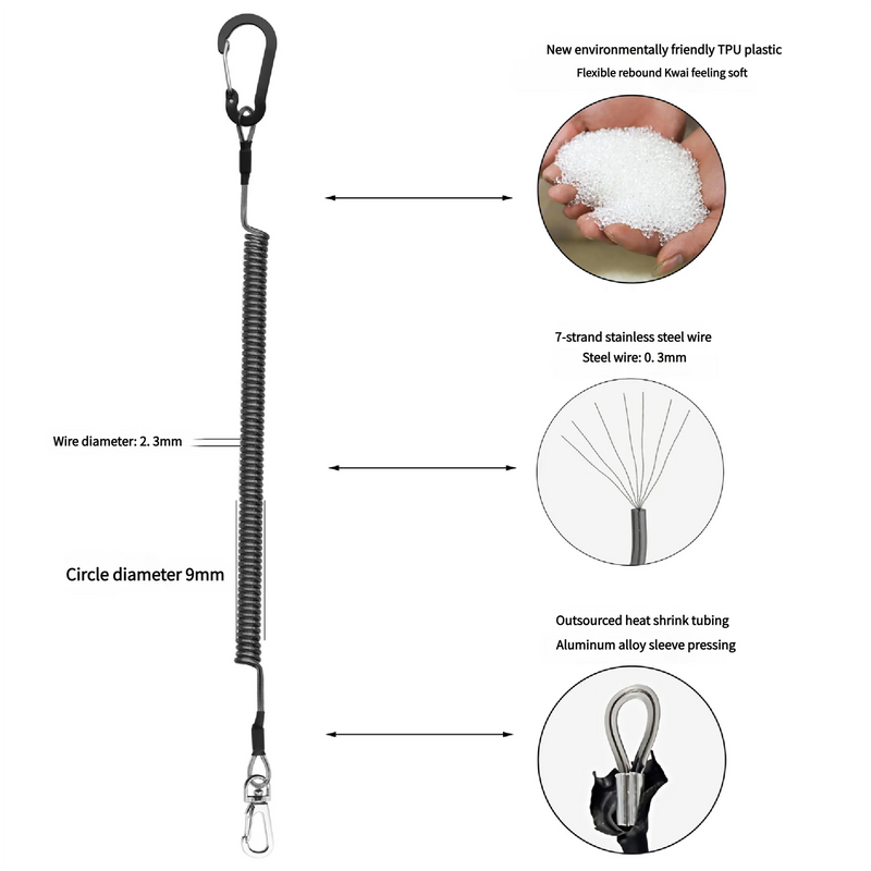Porta attrezzi da pesca Cravatta per cintura Avvolgente canne Cinghie Elasticità 2M - immagine 4
