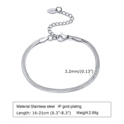 Bracciale a catena da donna color argento bracciali impilabili in acciaio inossidabile - immagine 13