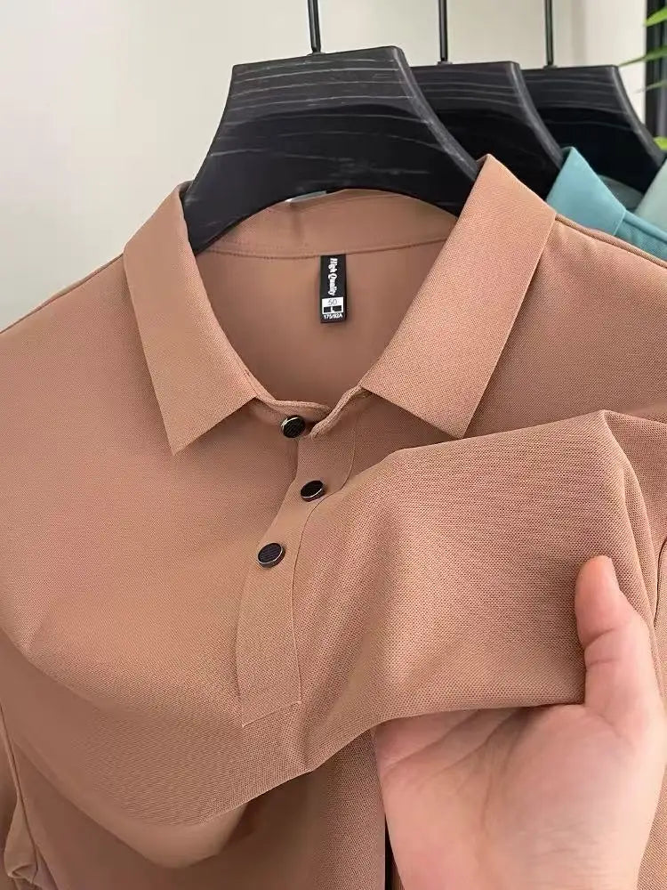 Polo da Golf Uomo Casual per Esterni T-Shirt Estiva di Alta Gamma - immagine 8