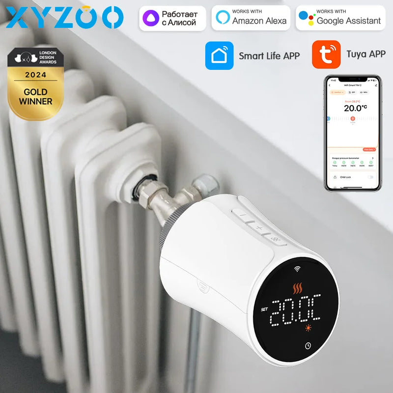Smart Tuya WiFi/Zigbee TRV testa termostatica attuatore valvola radiatore Home Remote Temperature Controller Alexa Google Home Alice