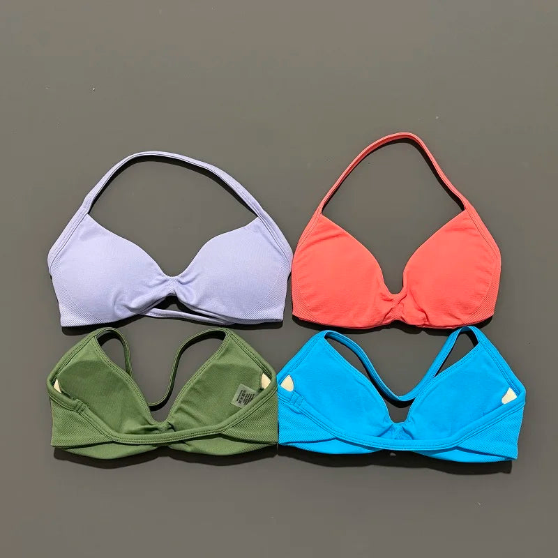 Reggiseno sportivo con spalline Intimo yoga Donna Palestra Top Corsa Esercizio senza - immagine 6