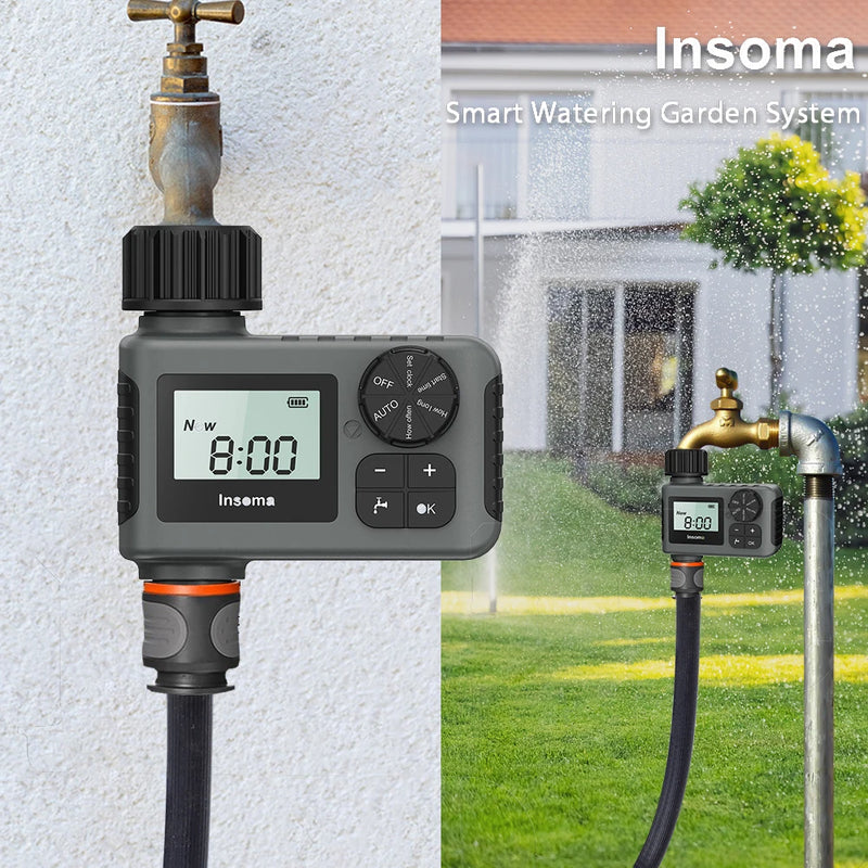 Insoma timer automatico per l'acqua sistema di irrigazione intelligente timer per irrigazione attrezzatura per programmatore da giardino display LCD IPX7