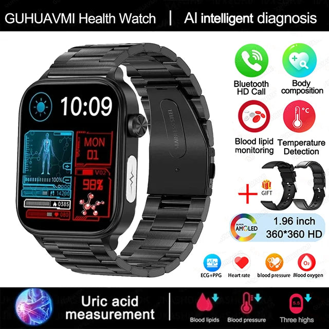 AI Diagnosi Lipidi nel sangue Acido urico Test di composizione corporea Smart Watch - immagine 17