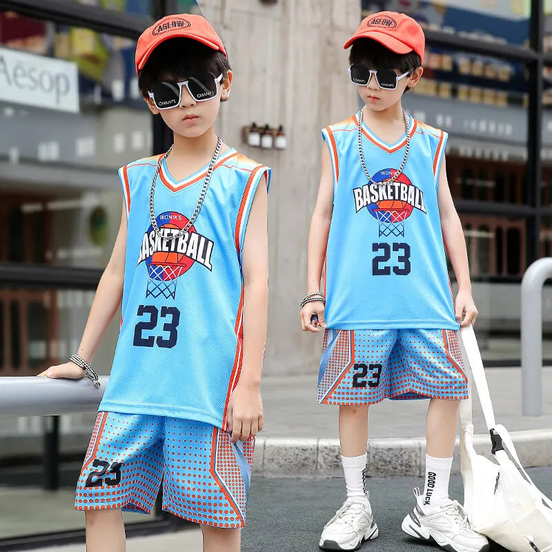 Uniforme da allenamento per bambini Maglia basket Camicia comoda ragazzi e ragazze ad - immagine 3