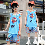 Uniforme da allenamento per bambini Maglia basket Camicia comoda ragazzi e ragazze ad - 063-Blue Size 16(90-100cm) - immagine