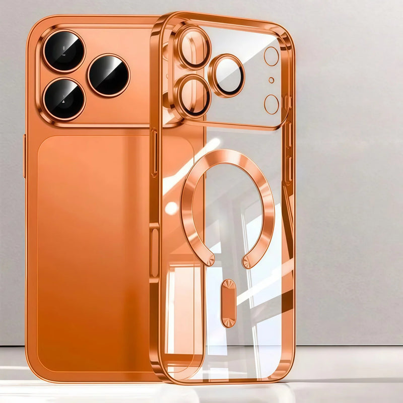 Protezione per fotocamera Custodia trasparente di lusso con placcatura morbida protettiva antigoccia in TPU con custodia magnetica per iPhone17Pro Max/17Pro/Air/17