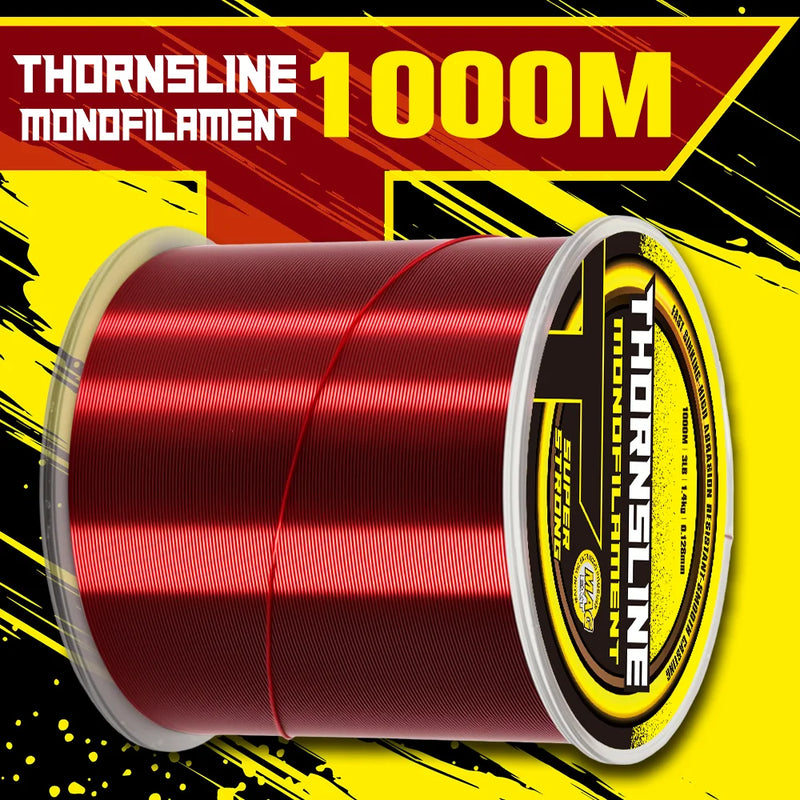 Thornsline 500M 1000M Lenza da pesca in nylon Monofilamento ad alta resistenza - 1000m Big Red 0.128MM-2.2LB-1.4KG - immagine
