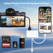 Lettore di Schede SD e TF per iPhone Adattatore Fotocamera Samsung Xiaomi iPad - immagine 6