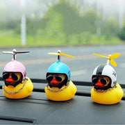 Ciondolo a forma di anatra con casco, piccola anatra gialla per bici da strada, accessori per ciclismo senza luci