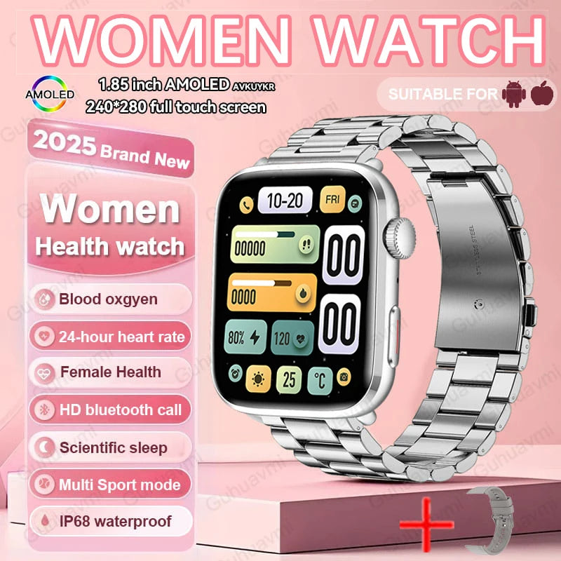nuove donne uomini AI Smart diagnosi orologio HRV PPG pressione sanguigna - Sliver Steel - immagine 18