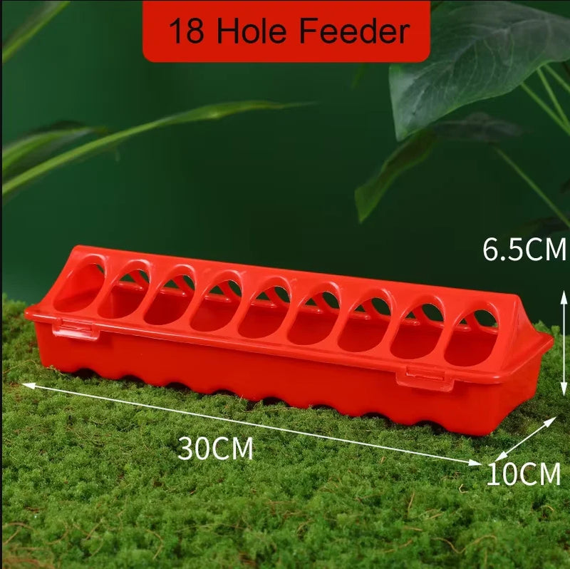 Dispenser Automatico di Acqua e Cibo per Polli Piccioni - 18 Hole Feeder - immagine 4