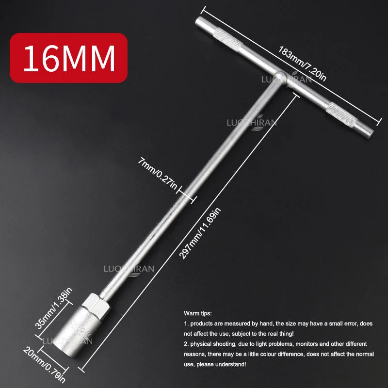 Chiave a Bussola con Impugnatura a T 6-19mm, Chiave Esagonale Estesa di Grado Industriale, Utensile Manuale a Forma di T per Riparazione Auto, Bici, Macchinari e Uso Domestico