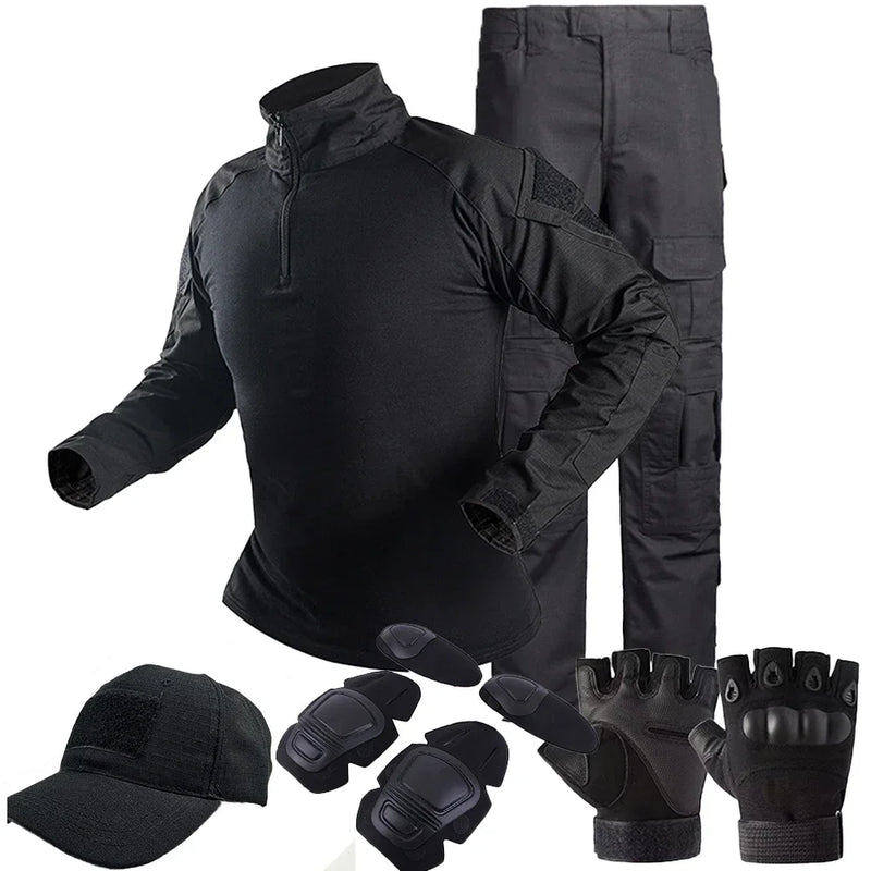 Abiti uniformi tattici Milit Tuta mimetica da esterno Camicie caccia Pantaloni - immagine 14