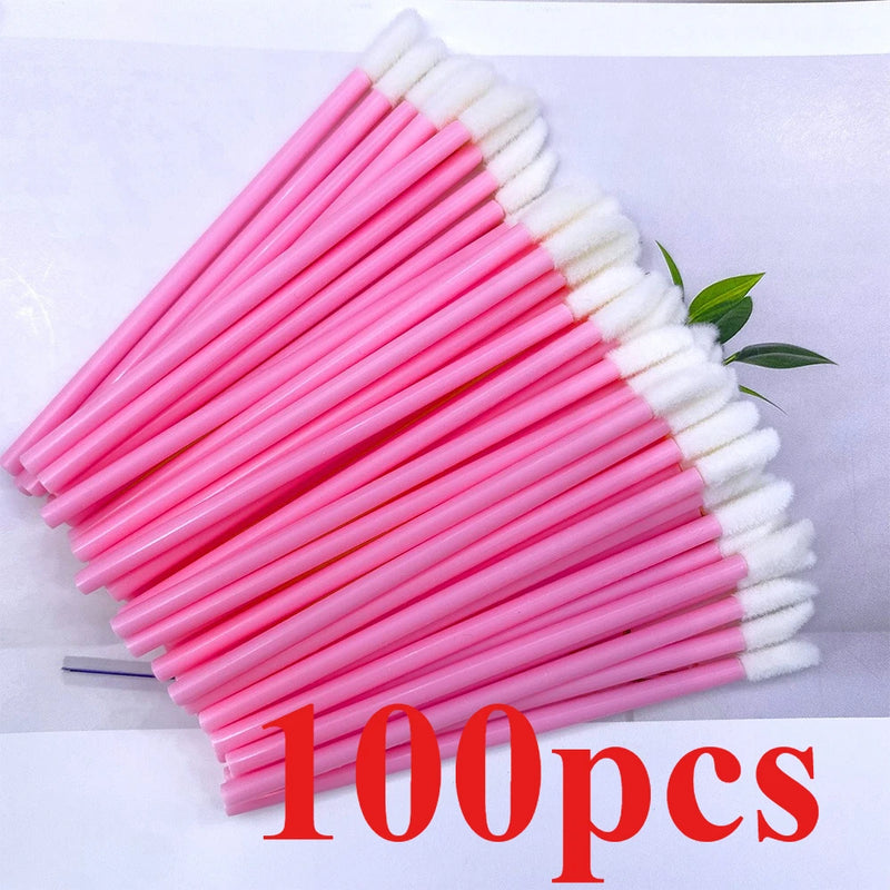 100 pz monouso pennello per labbra estensione ciglia pennelli trucco mascara - immagine 8