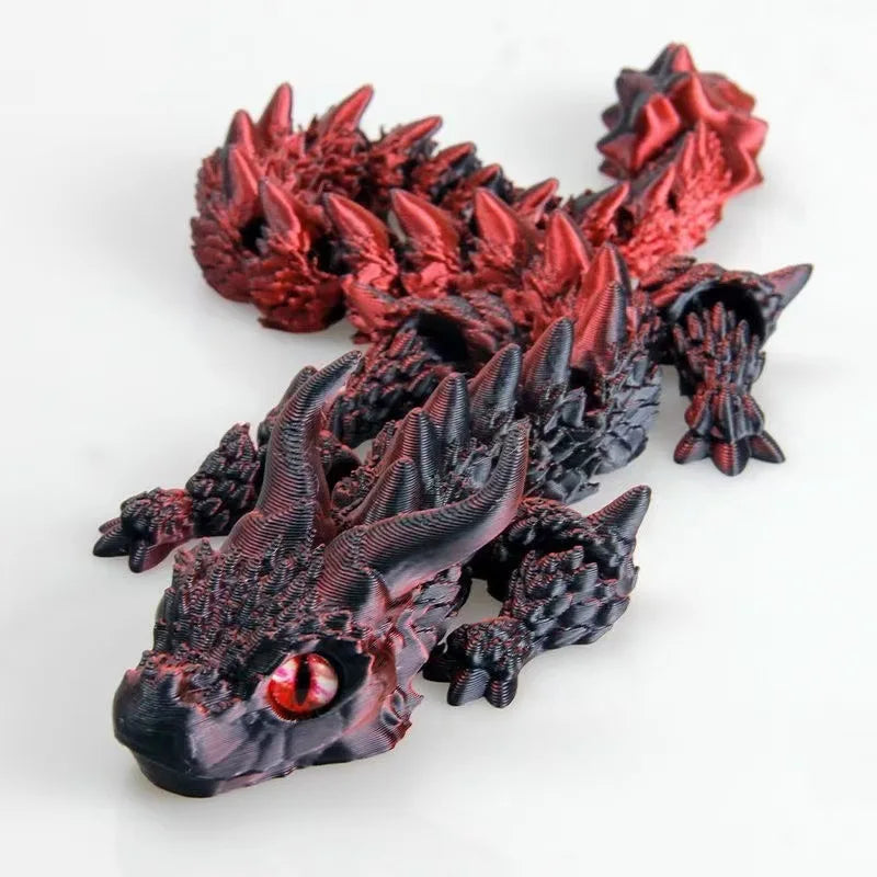 3D Stampato Drago Magico Giocattolo 3D Girevole Articolato per Ufficio e Decorazione Desk