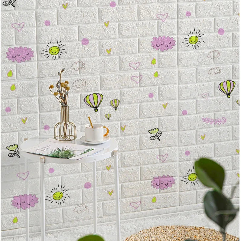 Carta da Parati 3D Effetto Mattone Autoadesiva in Schiuma Impermeabile per Decorazione Casa e Rivestimento Pareti