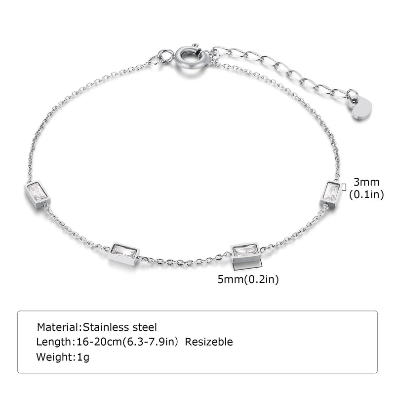 Bracciale a catena da donna color argento bracciali impilabili in acciaio inossidabile - BR-935S - immagine 14